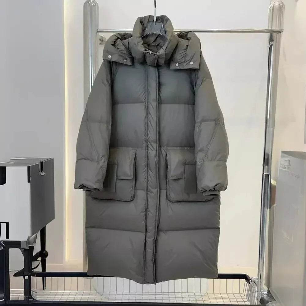 OFTBUY Women's Down Jacket - Waterproof Fluffy Knee-Length Parka - Buy Center UK