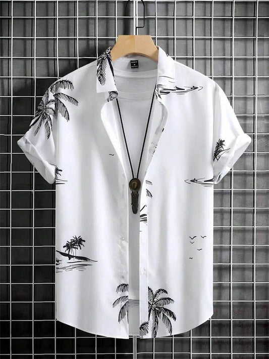 Buy Center Men's Hawaiian Shirt - 3D Printed Vintage Style, Casual Comfort - Buy Center UK