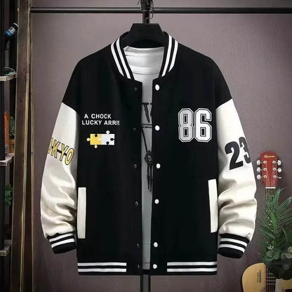 Trendy Men's Baseball Jacket - Casual Loose Fit for Spring & Autumn - Buy Center UK