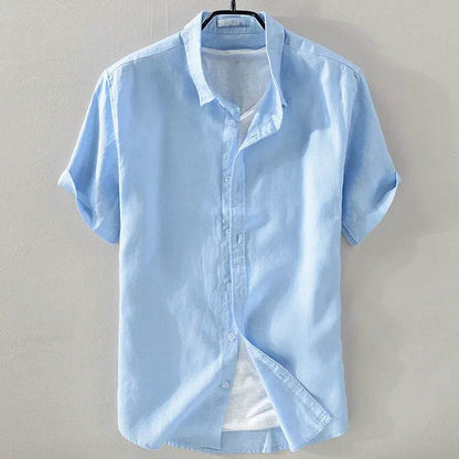 Buy Center Men's Casual Linen Short Sleeve Shirt - Breathable Summer Wear - Buy Center UK