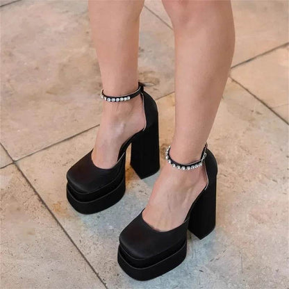 Buy Center Crystal Buckle Mary Jane Shoes - High Heel Party Pumps - Buy Center UK