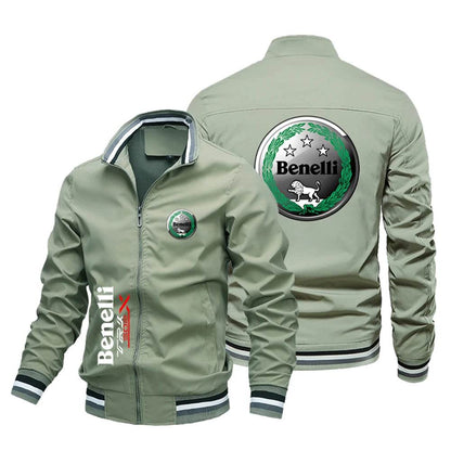 Benelli Windproof Bomber Jacket for Men - Oversized Casual Style - Buy Center UK