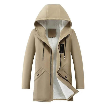 Buy Center Men's Hooded Wool Cotton Coat - Fleece Lined Jacket - Buy Center UK