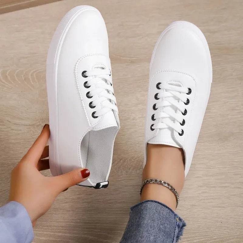 Buy Center Off White Sneakers for Women - Stylish Lace-Up Comfort - Buy Center UK