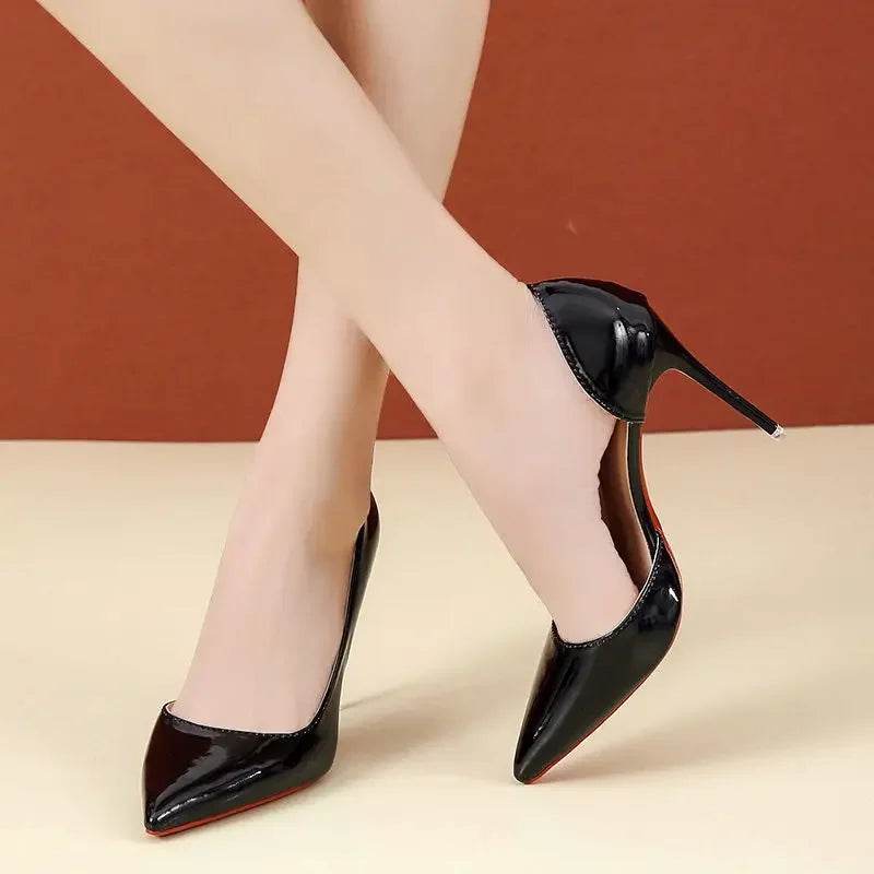 Buy Center Plus Size Women's Nightclub Heels - Pointed Toe, Patent Leather - Buy Center UK
