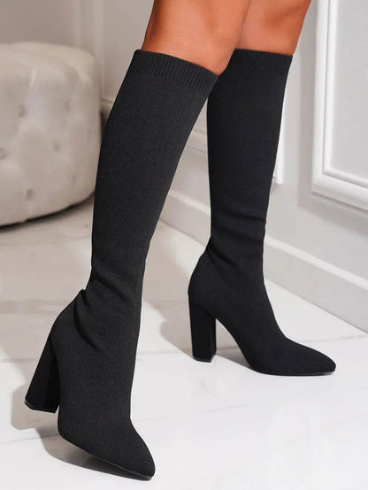 Buy Center Plus Size Knee High Platform Boots - High Heels, Mesh - Buy Center UK