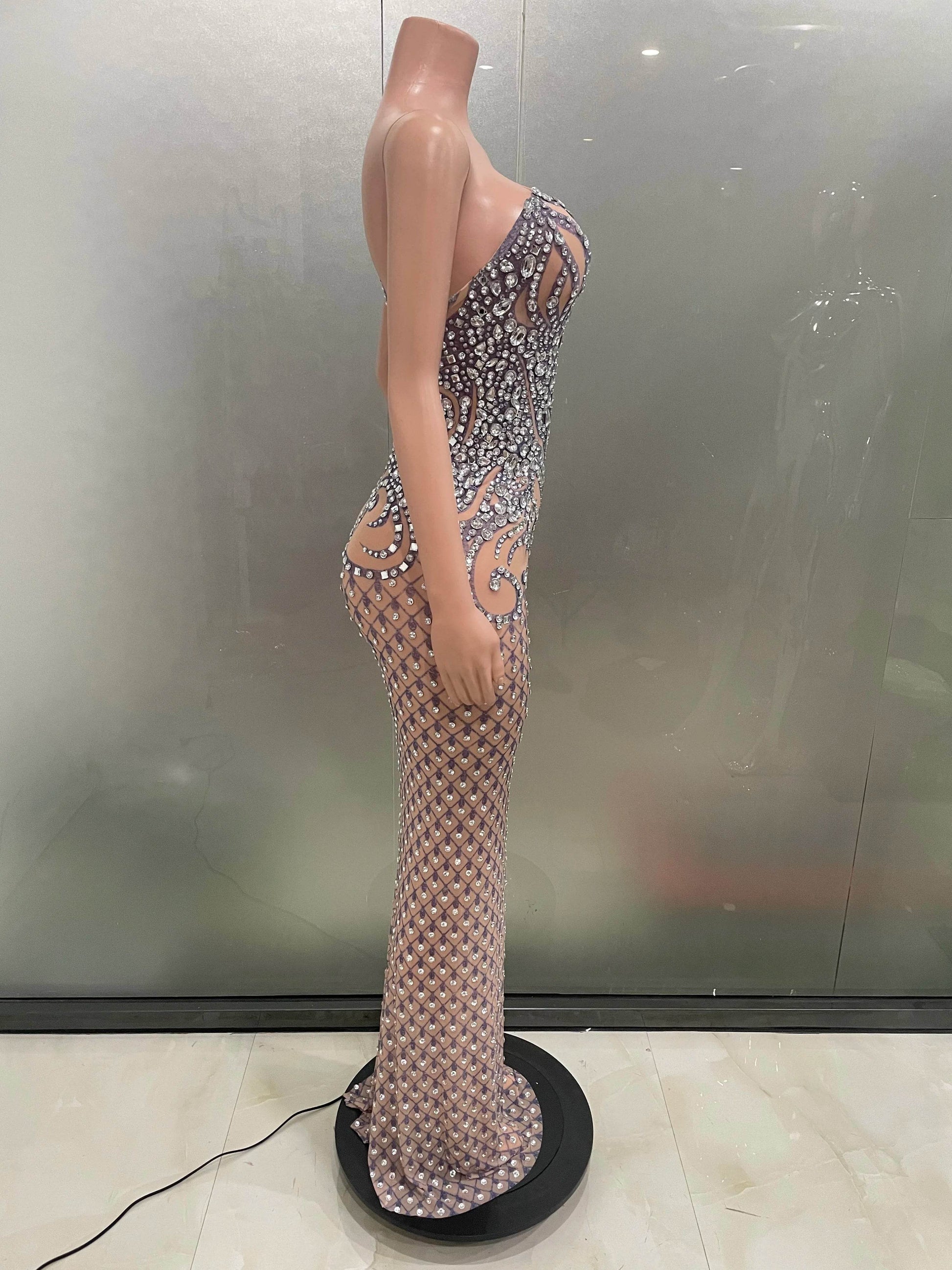 Women’s Luxury One Shoulder See Through Dress - Elegant Evening Wear - Buy Center UK