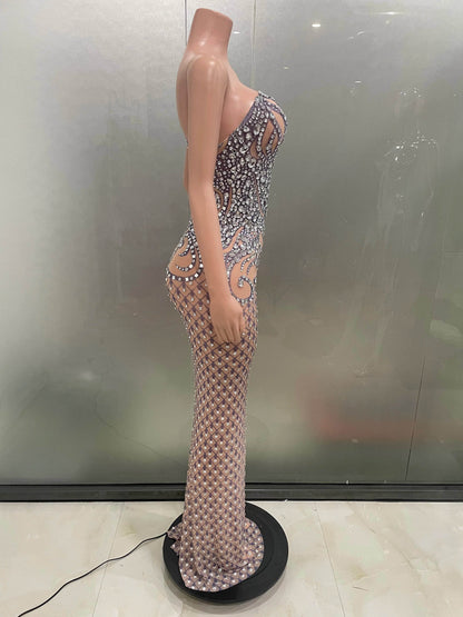 Women’s Luxury One Shoulder See Through Dress - Elegant Evening Wear - Buy Center UK