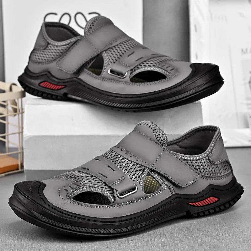 Buy Center Genuine Leather Men's Sandals - Casual Outdoor Footwear - Buy Center UK