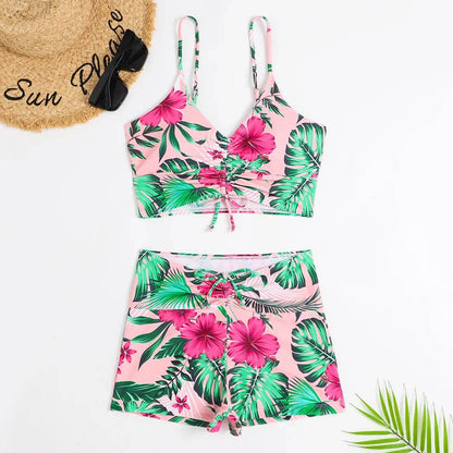 Buy Center High Waist Bikini Swimsuit - Floral Push Up Design 2023 - Buy Center UK