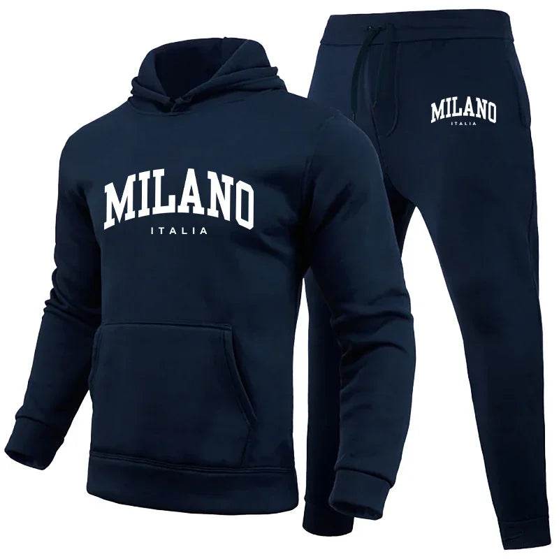Buy Center Men’s Luxury Milano Print Hoodie Set - Casual Streetwear - Buy Center UK