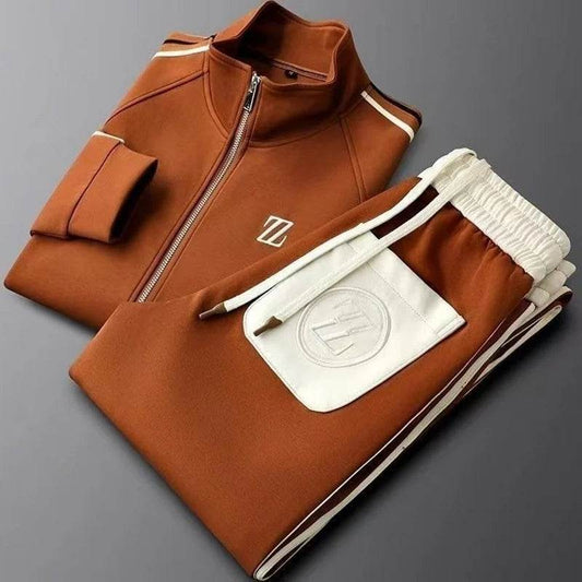 Buy Center Men's Embroidered Sports Jacket & Pants Set - Casual Style - Buy Center UK