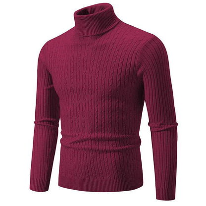 Slim Fit Turtleneck Sweater for Men - Stylish Autumn Winter Wear - Buy Center UK