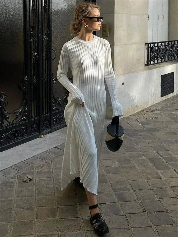 Tossy Lace-Up Maxi Dress - Autumn Fashion, High Waist & A-Line - Buy Center UK