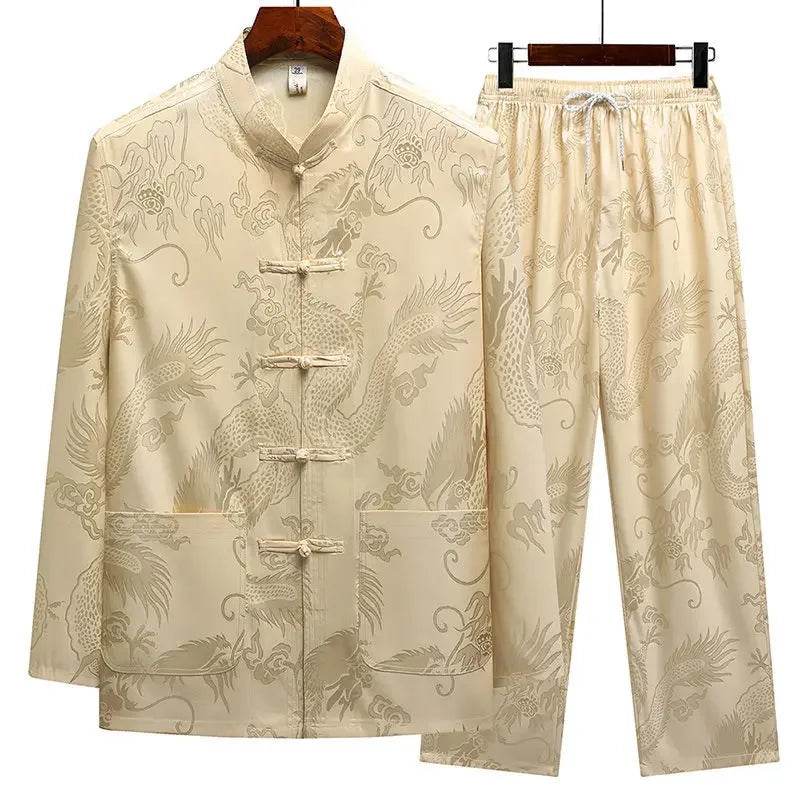 Buy Center Casual Ice Silk Tang Suit - Plus Size, Loose Fit for Men - Buy Center UK