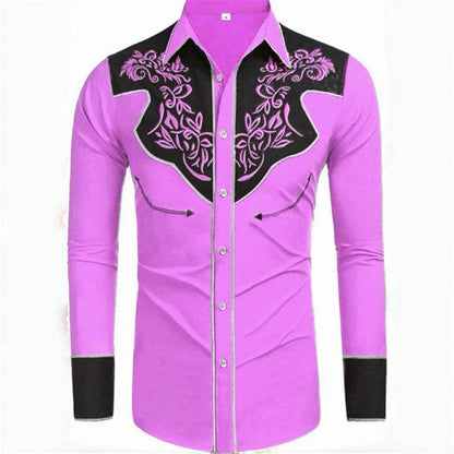 Buy Center Men's Long-Sleeved Denim Shirt - 20 Colors Available - Buy Center UK