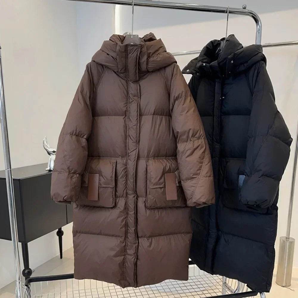 OFTBUY Women's Down Jacket - Waterproof Fluffy Knee-Length Parka - Buy Center UK