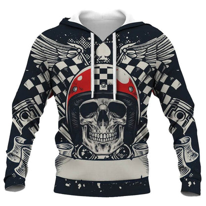 2023 Men's Vogue Skull Motorcycle Hoodie - Loose Fit, 3D Printed - Buy Center UK