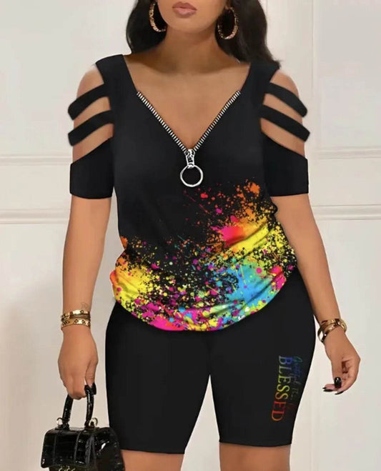 2025 Summer Women’s T-Shirt & Shorts Set - Casual Loose Fit Outfit - Buy Center UK