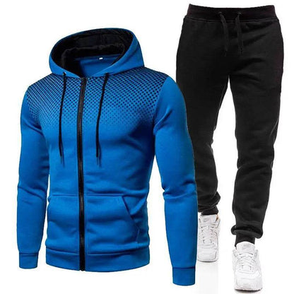 Buy Center Fashion Print Tracksuit for Men - Stylish Zipper Hoodie Set - Buy Center UK