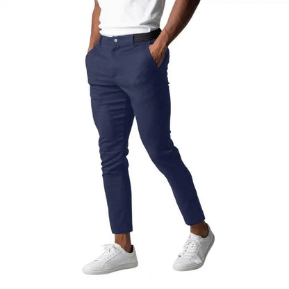 Buy Center Slim Fit Men's Trousers - Elegant Solid Color Pants - Buy Center UK