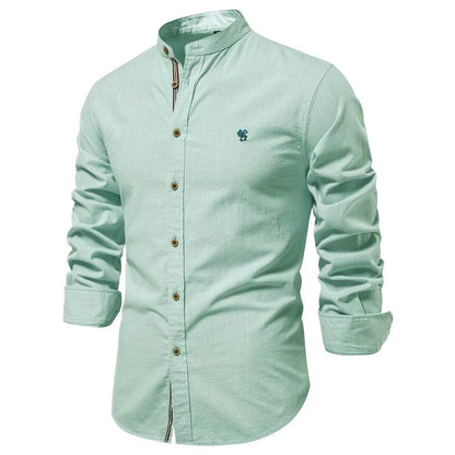 AIOPESON 100% Cotton Long Sleeve Shirt for Men - Casual Elegance - Buy Center UK