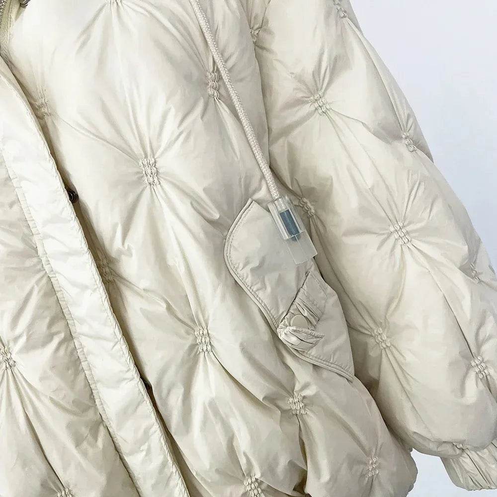 Women's Korean Down Jacket 2024 - Loose Fit, Warm Hooded Style - Buy Center UK