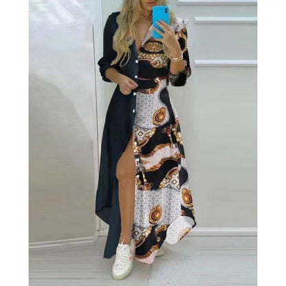 Women Boho Printed Long Shirt Dress - Casual Maxi Evening Style - Buy Center UK