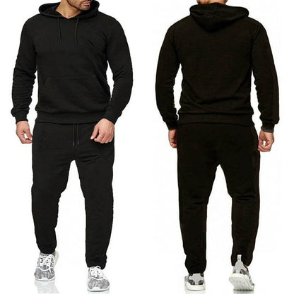 Buy Center Men's Solid Color Tracksuit - High-Quality Hoodie & Jogger - Buy Center UK
