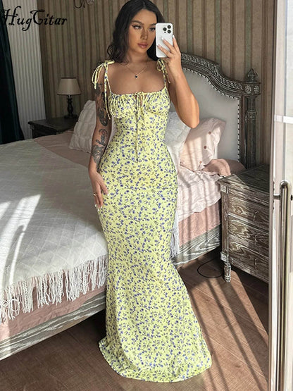 Hugcitar Women's Floral Beach Dress - Elegant Bodycon Summer Style - Buy Center UK