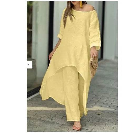 Buy Center Women's Summer Cotton Linen 2 Piece Set - Stylish & Comfortable - Buy Center UK
