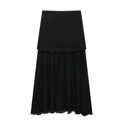 Buy Center Knitted V-neck Patchwork Skirt Set - Summer Slim Fit - Buy Center UK