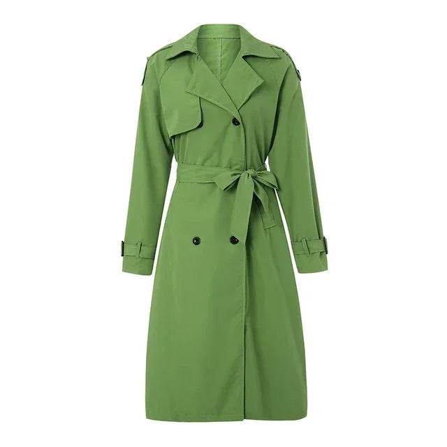 Buy Center Women's Double Breasted Trench Coat - Chic Windbreaker - Buy Center UK