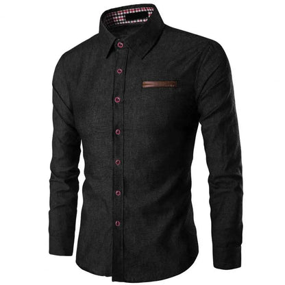 Buy Center Men's Denim Shirt 2024 - Slim Fit Long Sleeve Fashion - Buy Center UK