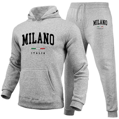 Buy Center Men’s Luxury Milano Print Hoodie Set - Casual Streetwear - Buy Center UK