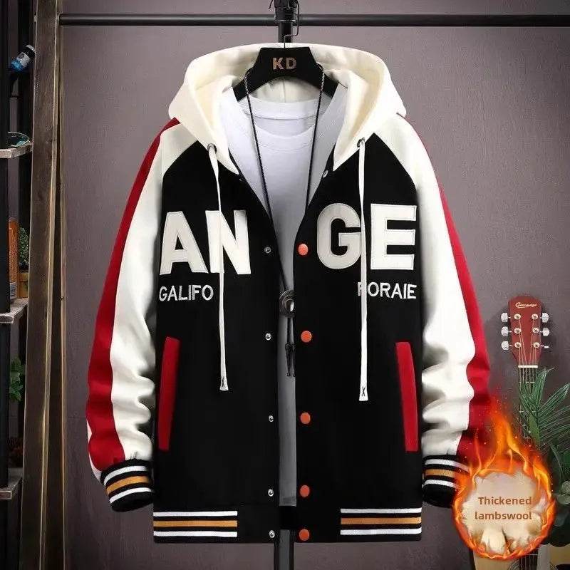 Buy Center Trendy Letter Print Hooded Jacket - Loose Fit Cardigan - Buy Center UK