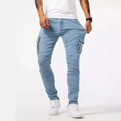 Buy Center Casual Denim Work Pants for Men - Multi Bag, Comfortable Fit - Buy Center UK