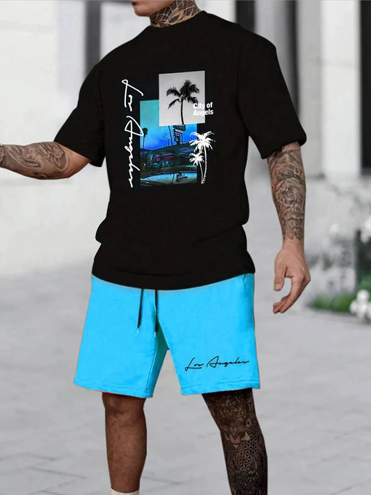 Buy Center Men's 3D Printed Casual Shorts Set - Summer Comfort Style - Buy Center UK