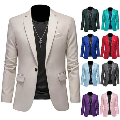 Buy Center Casual Business Blazer for Men - Solid Color Elegance - Buy Center UK