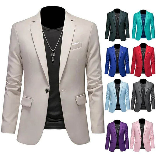 Buy Center Casual Business Blazer for Men - Solid Color Elegance - Buy Center UK