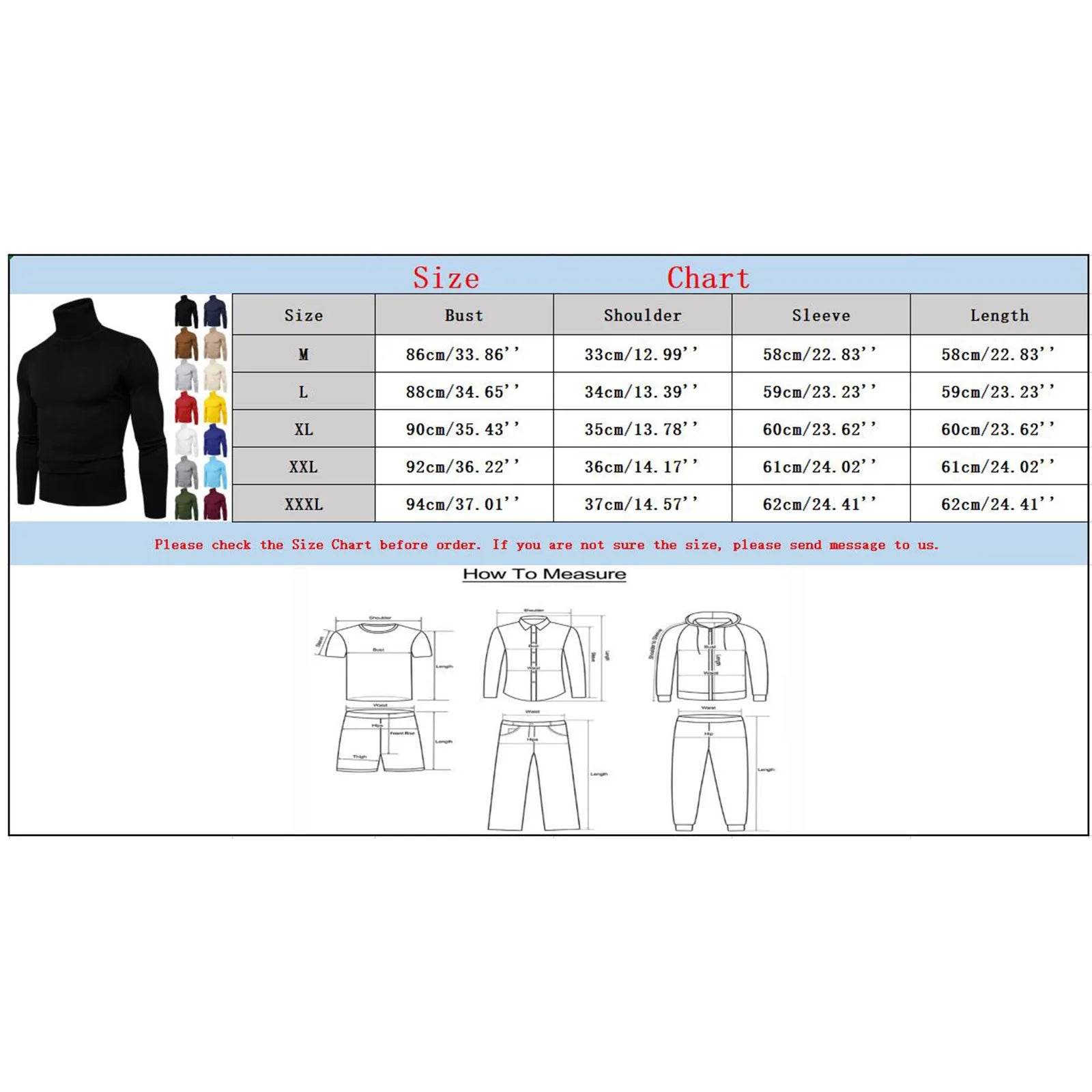 Buy Center Men's Black Turtleneck Sweater - Warm Slim Fit Autumn Top - Buy Center UK