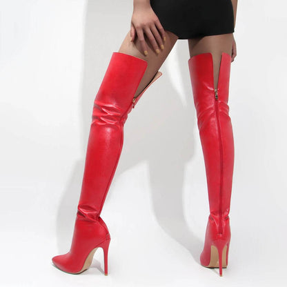 Buy Center Red Over The Knee High Heels - Big Size 46 Stiletto - Buy Center UK