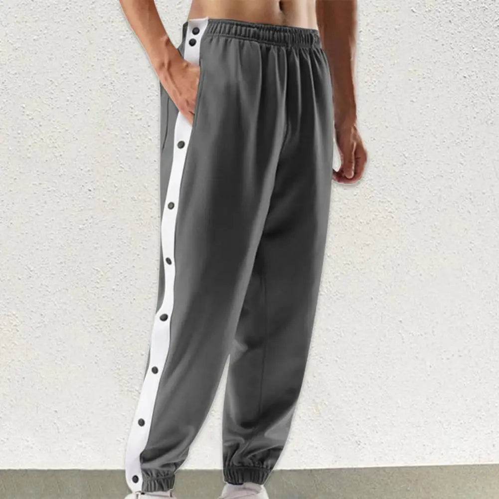 Buy Center Mid-Rise Men Sweatpants - Elastic Waist, Side Pockets - Buy Center UK