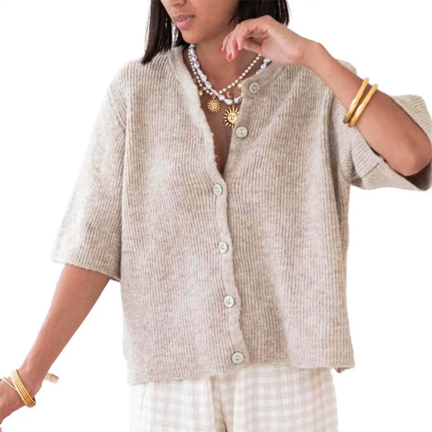 Buy Center Vintage Y2K Cardigan - Women’s Short Sleeve Knitwear - Buy Center UK