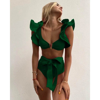 Buy Center 2025 Print High Waist Bikini - Push Up, Backless Design - Buy Center UK