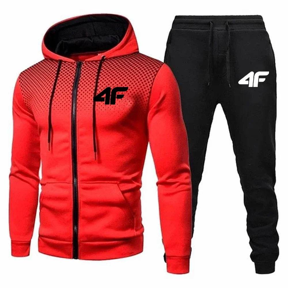 Buy Center Men's Autumn Winter Tracksuit - Sporty Zipper Jacket Set - Buy Center UK