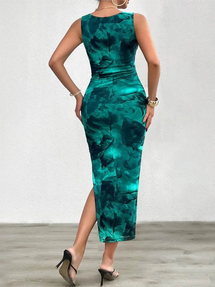 Buy Center Women's Slimming Sleeveless Tie-Dye Dress for Summer - Buy Center UK