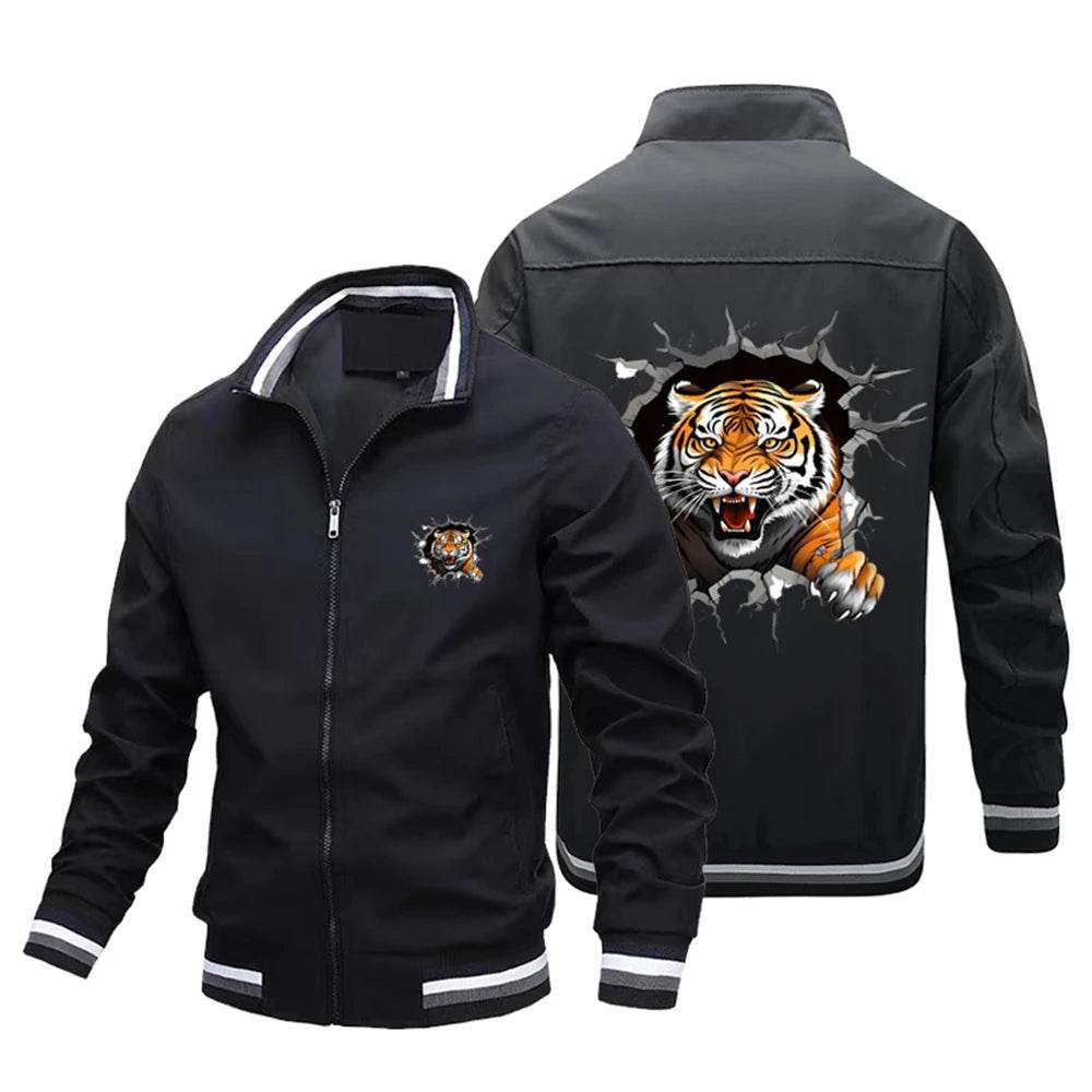 2025 Men's 3D Tiger Fly Jacket - Stylish Casual Coat for Spring & Autumn - Buy Center UK