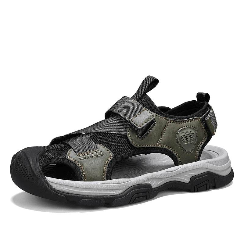 Buy Center Men's Summer Sandals - Genuine Leather, Anti-Slip Comfort - Buy Center UK