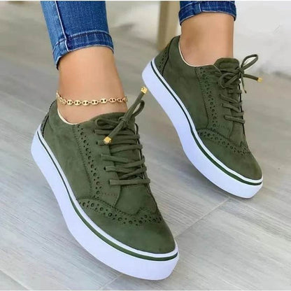 Buy Center Women’s Flat Casual Sneakers - Lace-Up Spring Fashion - Buy Center UK